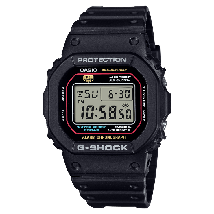 G-Shock DW5600 Origin Colors Digital Black Red | Watches.com