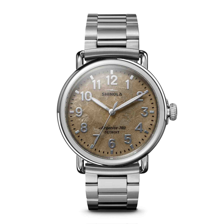 Shinola Runwell 41mm Petoskey Stone SS | Watches.com