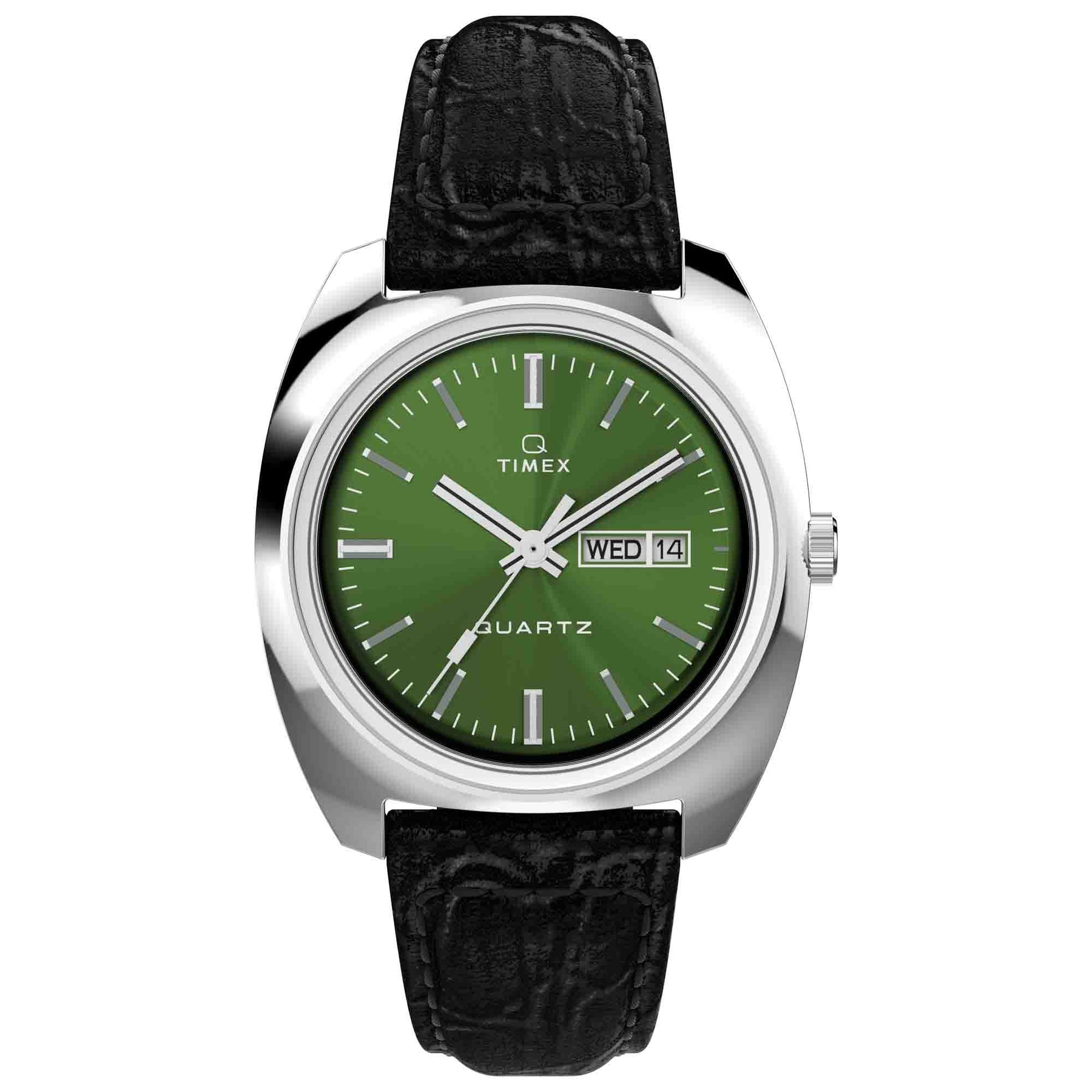 Timex Q 1978 Day Date 37.5mm Green | Watches.com