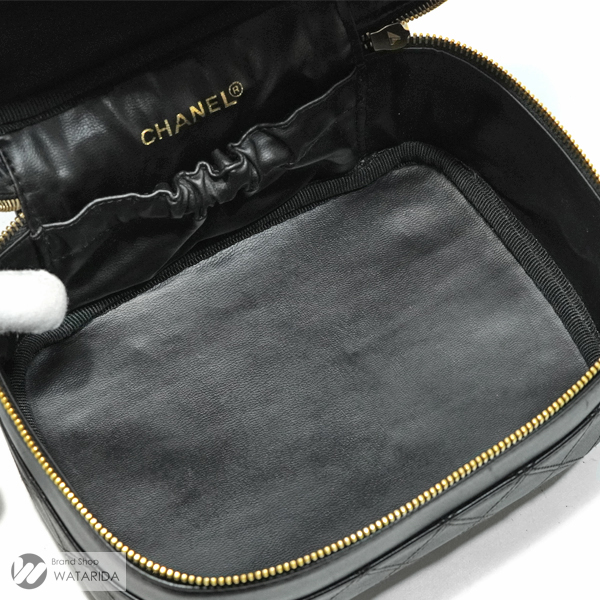 シャネル CHANEL ビコローレ バニティ バッグ ラムスキン ブラック