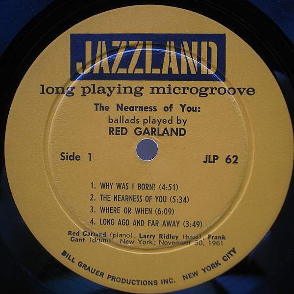 RED GARLAND / The Nearness Of You (LP) / JAZZLAND | WAXPEND RECORDS
