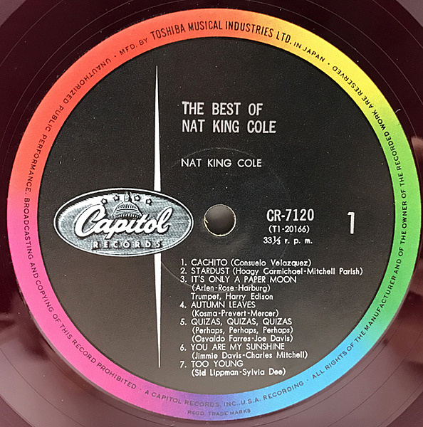 NAT KING COLE / The Best Of Nat King Cole (LP) / Capitol | WAXPEND