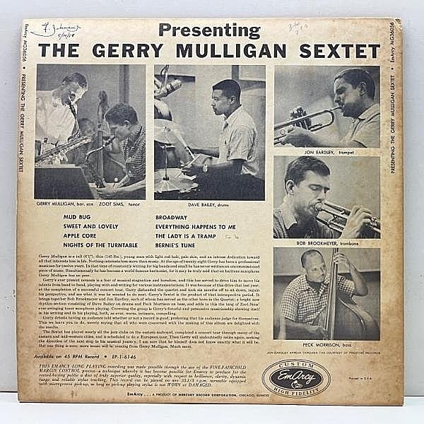 GERRY MULLIGAN / Presenting The Gerry Mulligan Sextet (LP