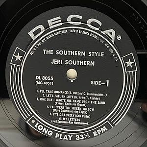 JERI SOUTHERN / The Southern Style (LP) / Decca | WAXPEND RECORDS
