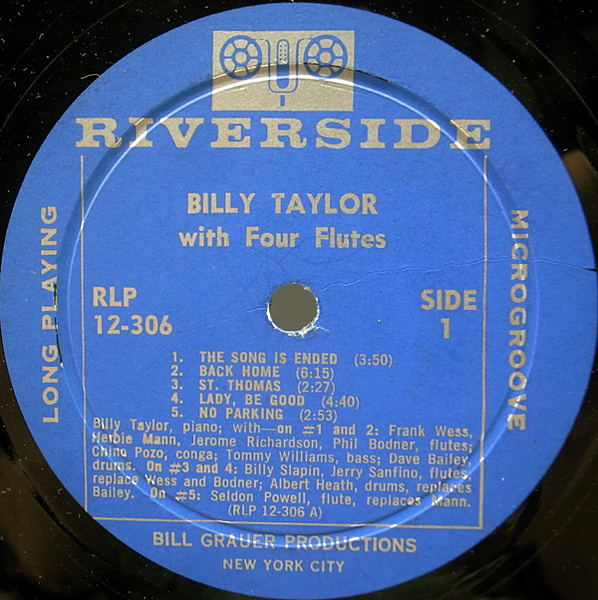BILLY TAYLOR / Billy Taylor With Four Flutes (LP) / Riverside