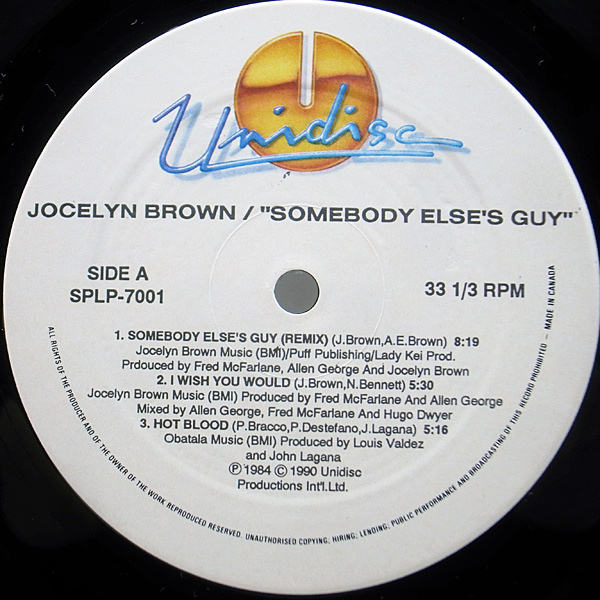 JOCELYN BROWN / Somebody Else's Guy (LP) / Unidisc | WAXPEND RECORDS