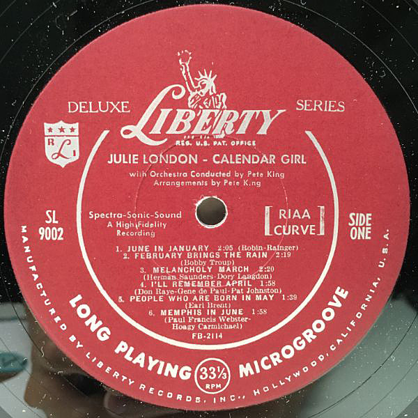 JULIE LONDON / Calendar Girl (LP) / Liberty | WAXPEND RECORDS