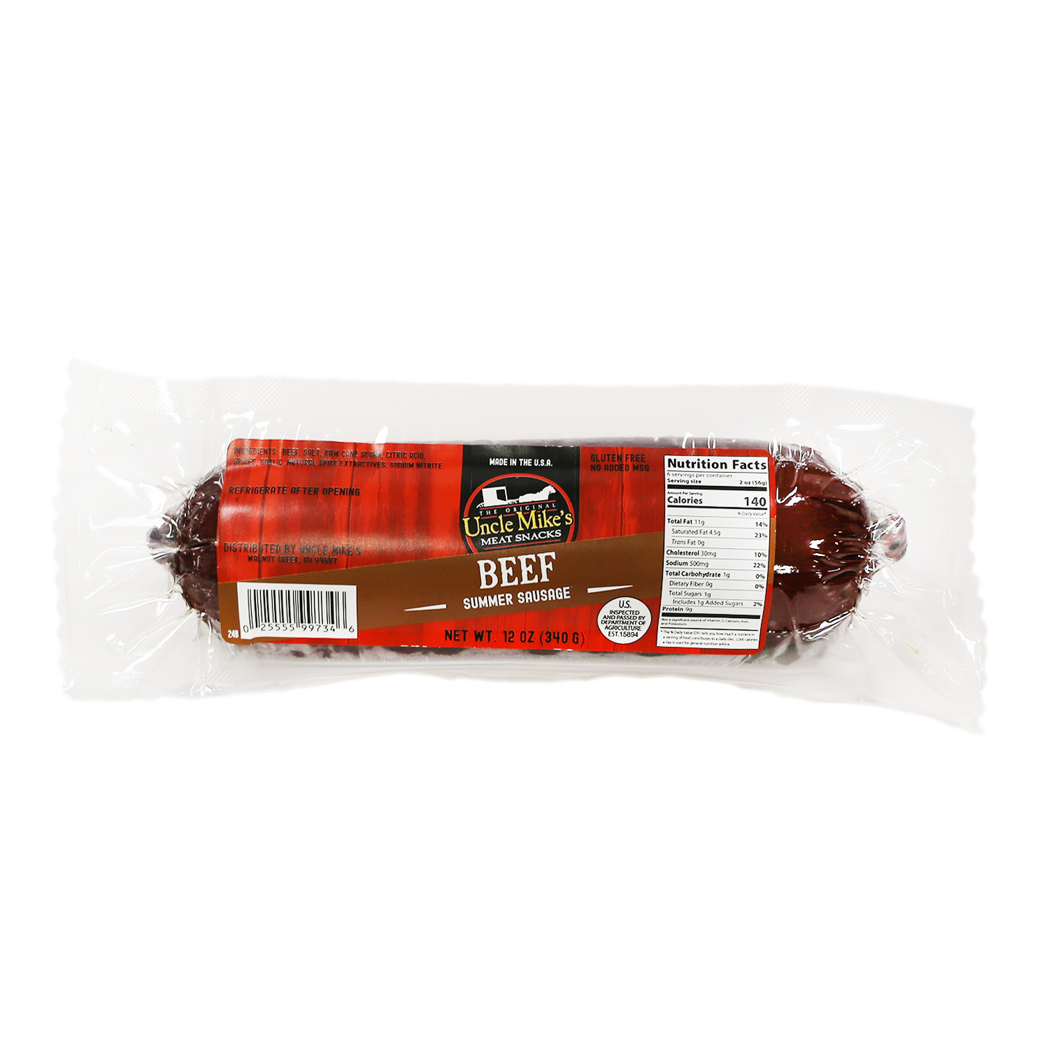 Summer Sausage - UM Beef 12 oz Shelf Stable | Walnut Creek Foods