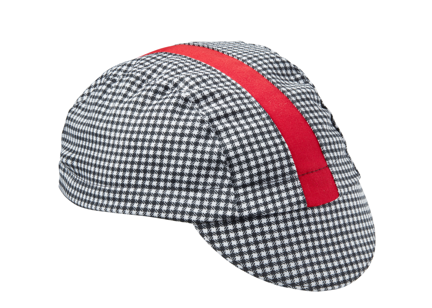 Black & White Houndstooth/Red Cotton 3-Panel – Walz Caps