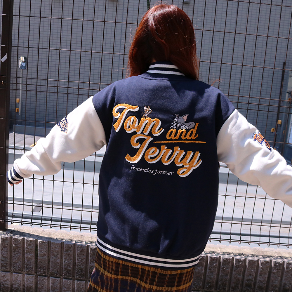 トムとジェリー 裏起毛サガラ刺繍スタジャン - TOM AND JERRY Official