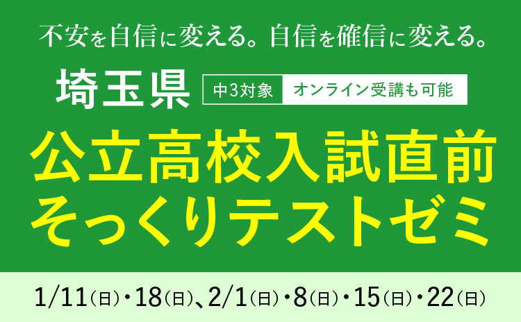 埼玉県公立高校入試直前そっくりテストゼミ | オプションコース・講座