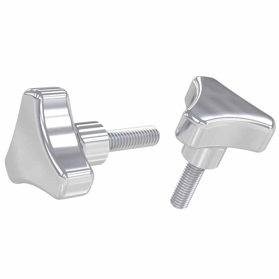 Tri-knob with Male Thread - 316 Stainless Steel Polished (8147