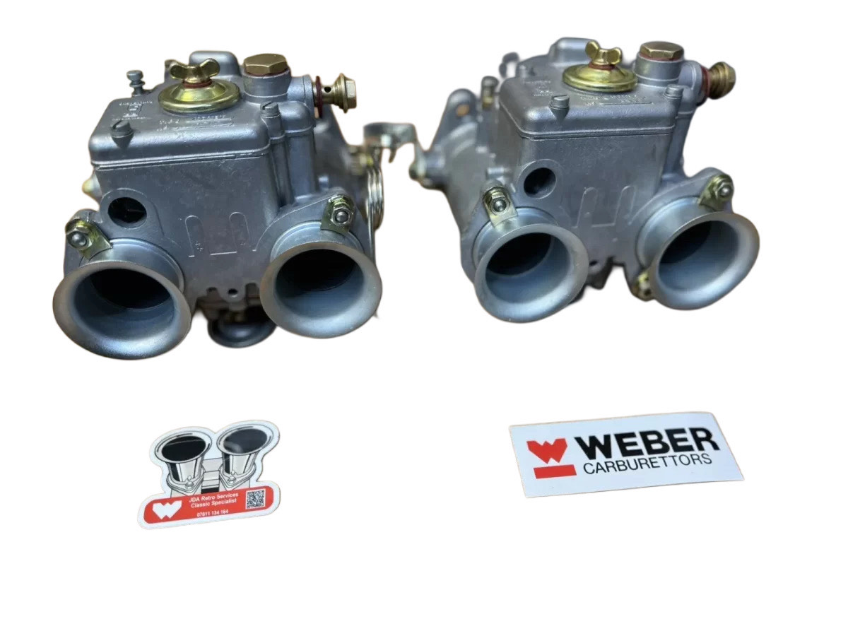 Italian WEBER 40 DCOE early Type 18 brass shaft carburettors X2
