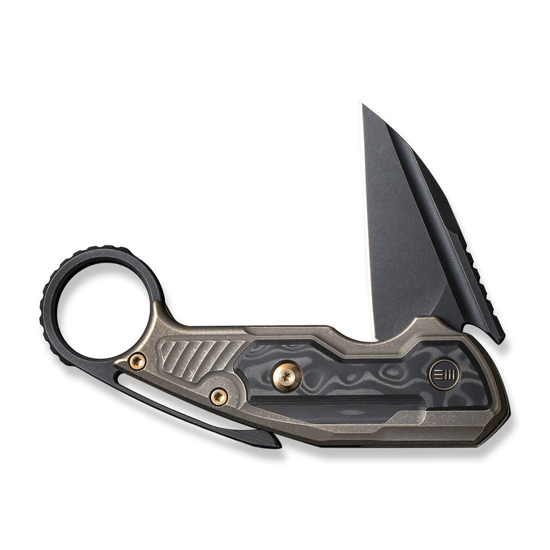 WEKNIFE Yardbird Flipper & Button Lock Knife Titanium & Carbon