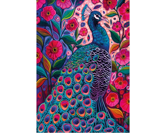 Botanical Peacock – Picture Puzzle Cut