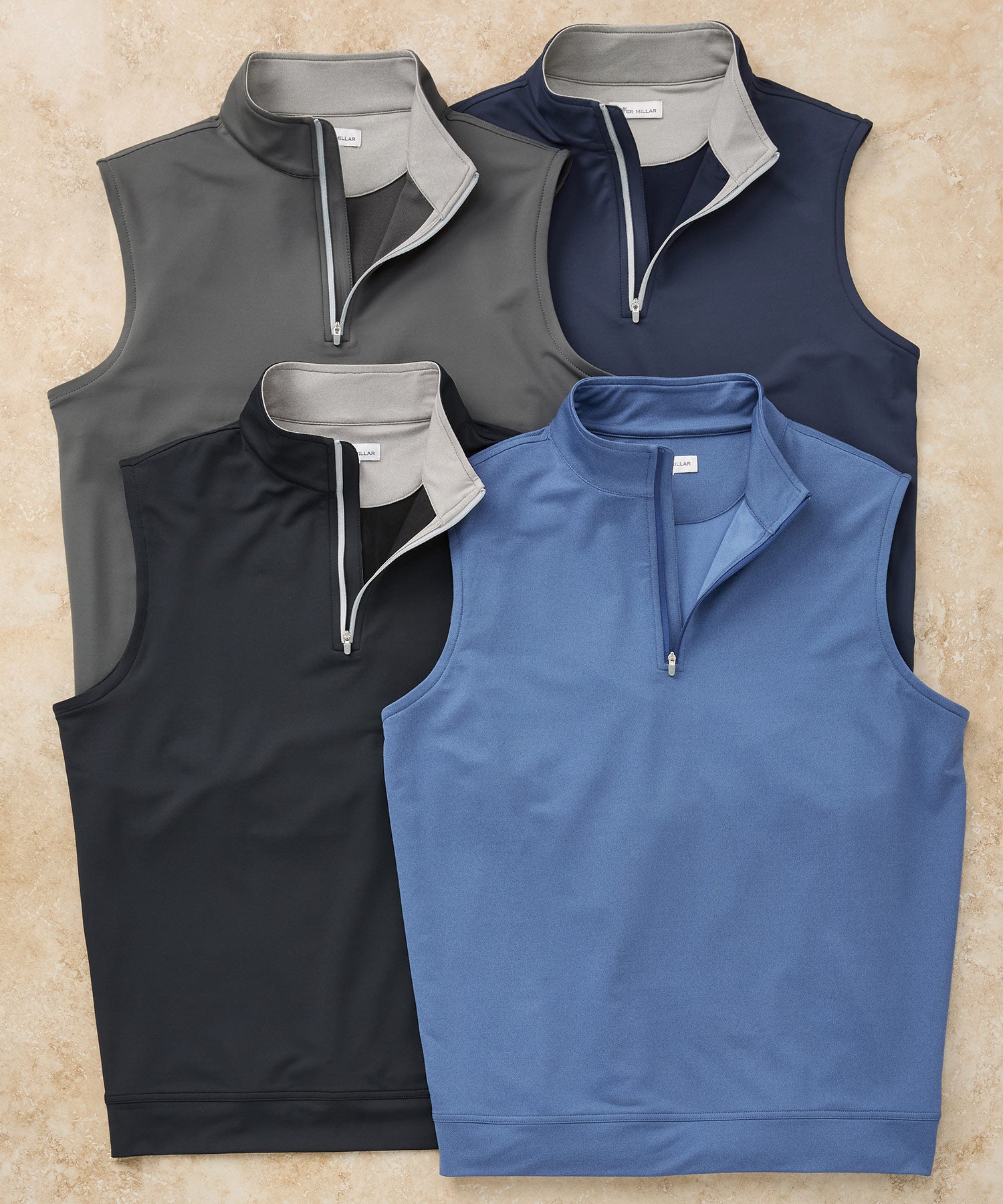 Peter Millar Galway Big & Tall Stretch Terry Quarter-Zip Vest