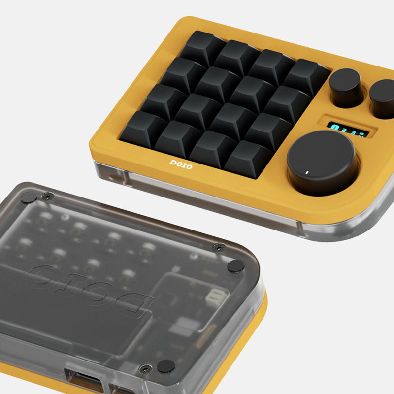 DOIO KB16-01 マクロ キーボード 16 キー + 3 ノブ マクロ パッド