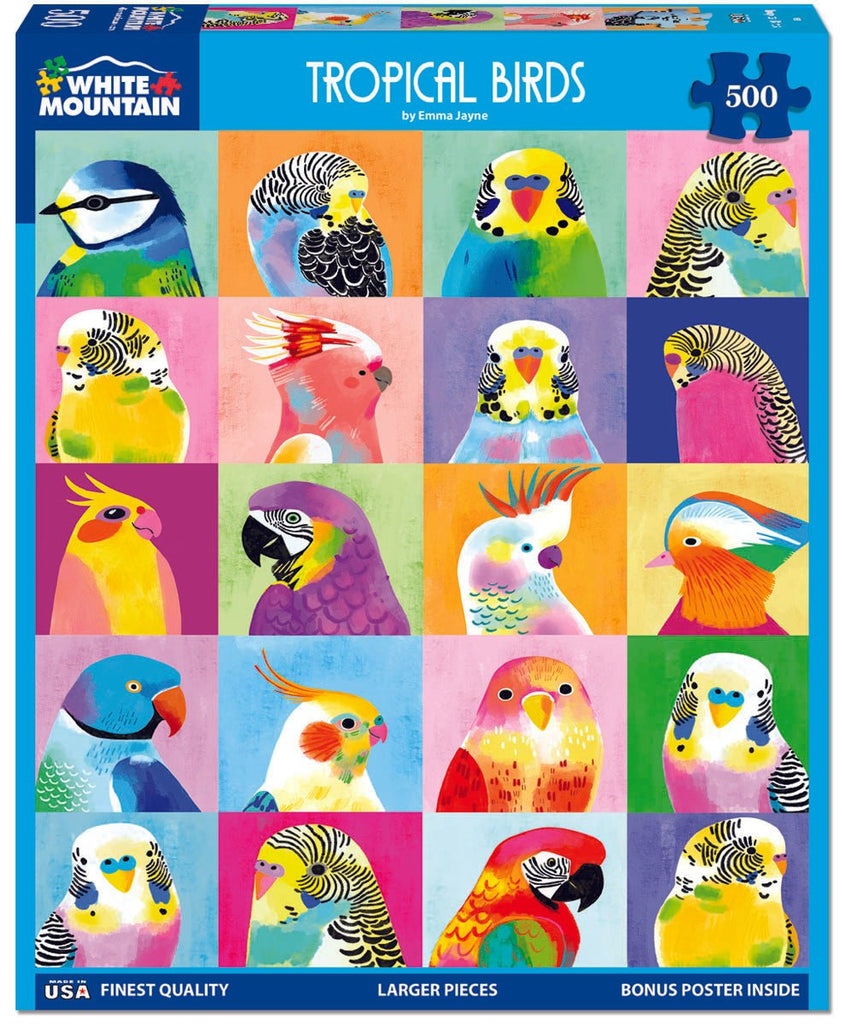 500 Piece Jigsaw Puzzle - Tropical Birds (1981pz) – White Mountain