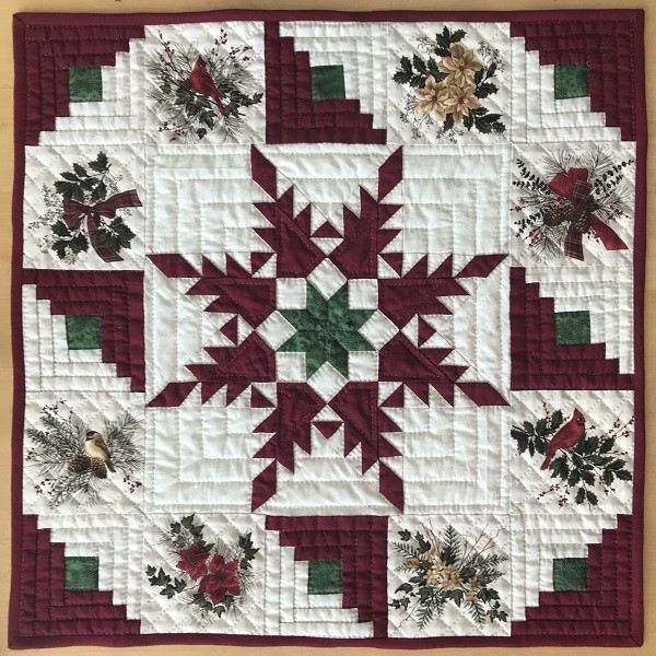 modaファブリック110cm幅タイル柄クリスマス(バード・リース