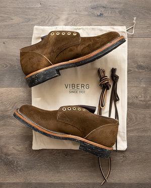 Viberg - 145 Oxford - Mushroom Chamois Roughout - 1035 – Withered Fig