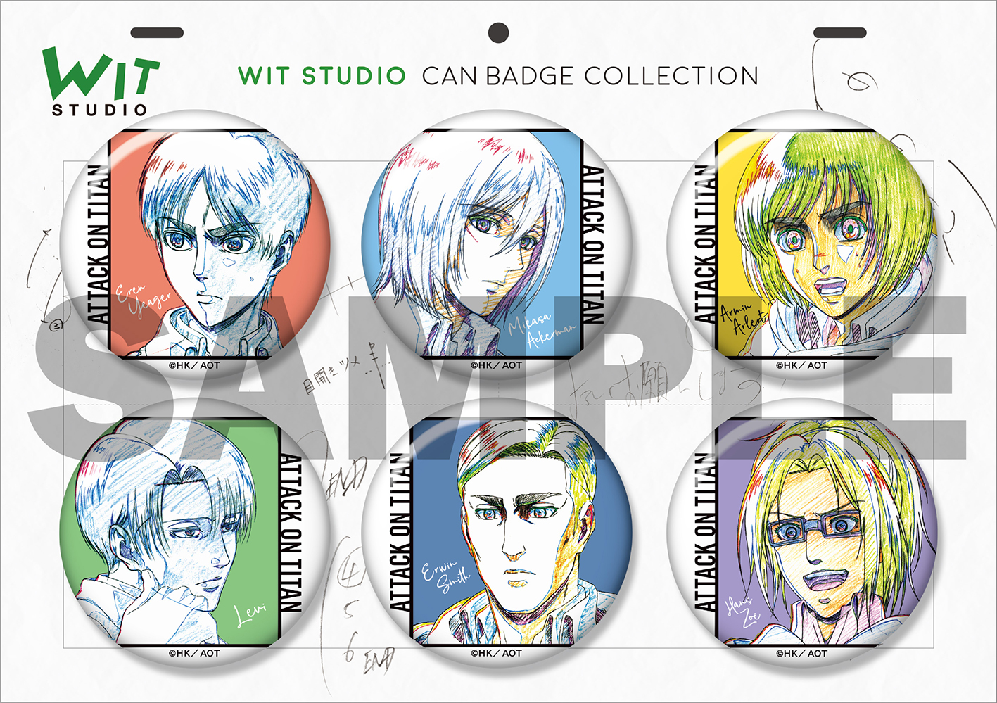 進撃の巨人 wit コミケc97 会場限定 特典缶バッジ リヴァイ エレン