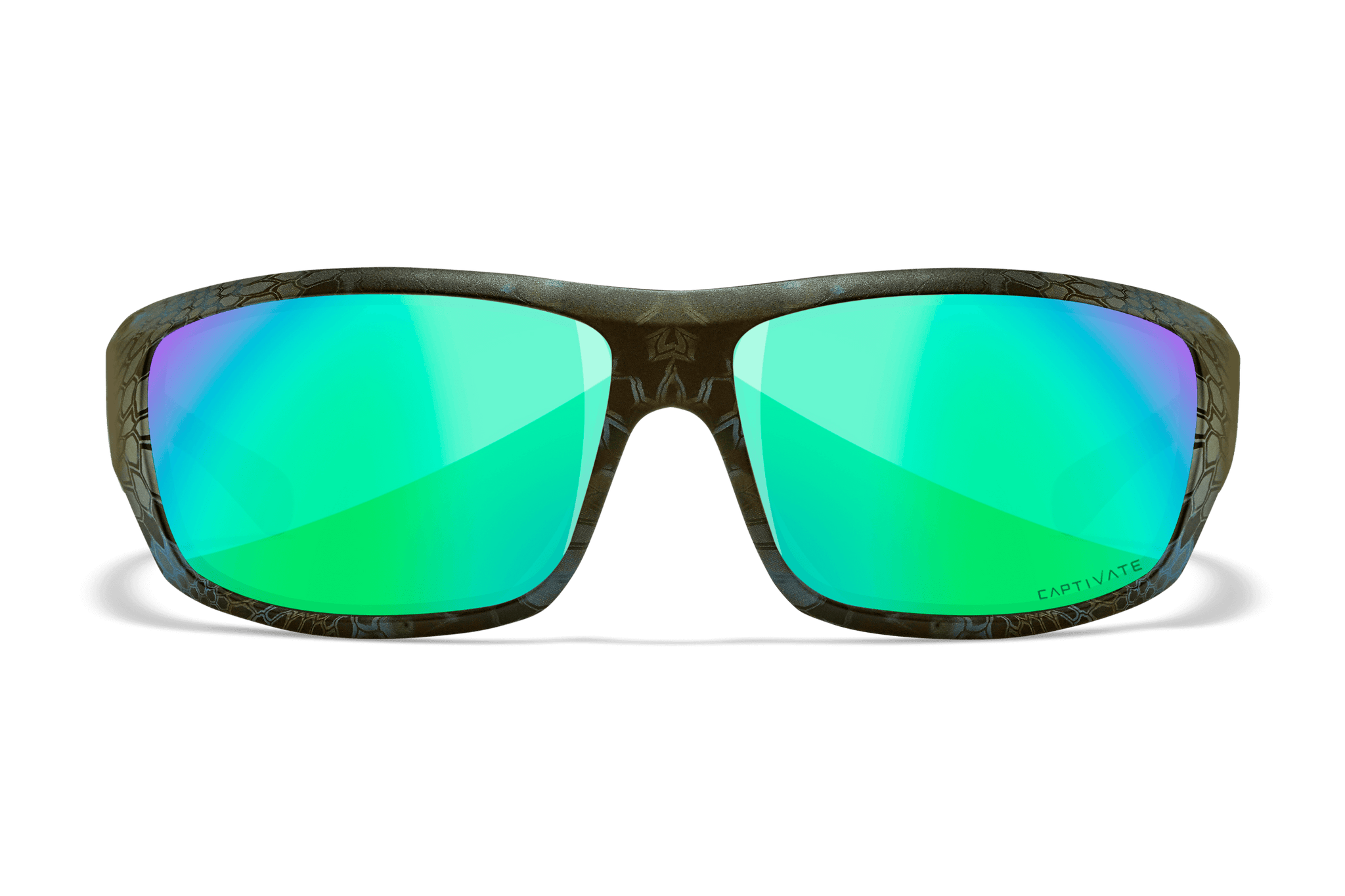Kryptek® WX Omega Sunglasses - CAPTIVATE™ Polarized Green Mirror