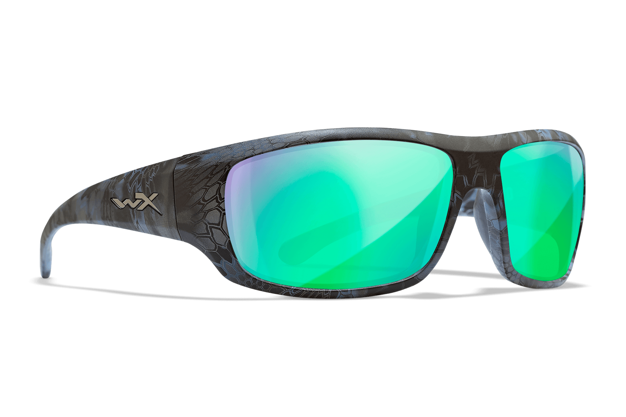Kryptek® WX Omega Sunglasses - CAPTIVATE™ Polarized Green Mirror
