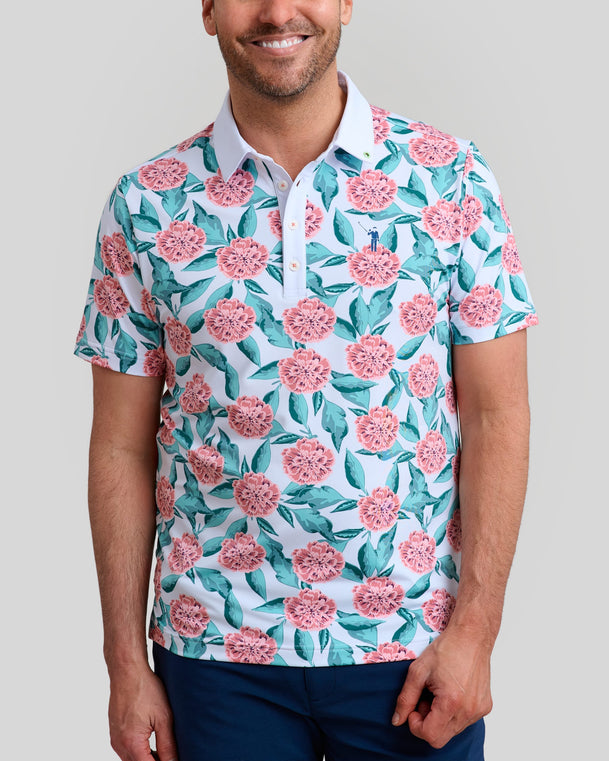 Tropical Mums Men's Polo | White | William Murray Golf