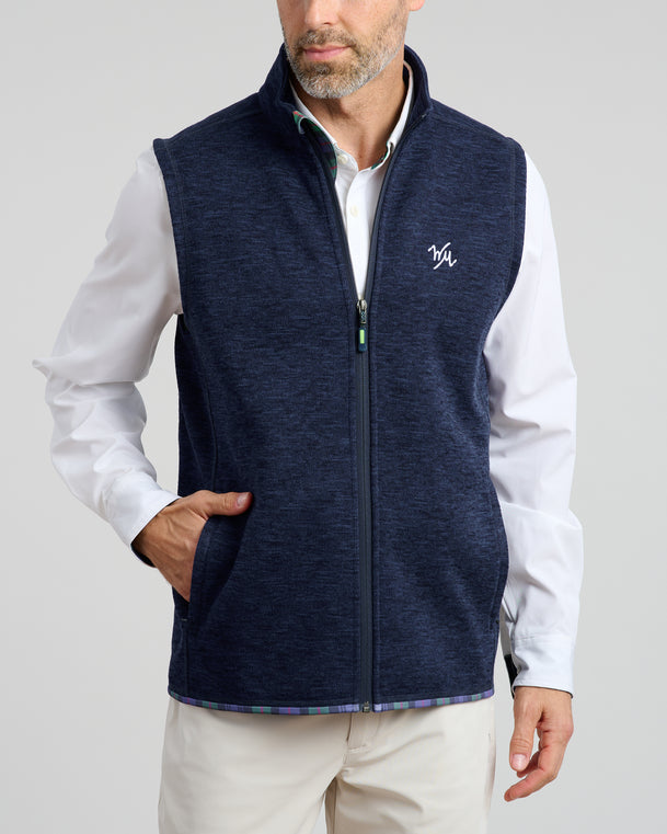Flop Shot Men's Full Zip Vest | Navy | William Murray Golf