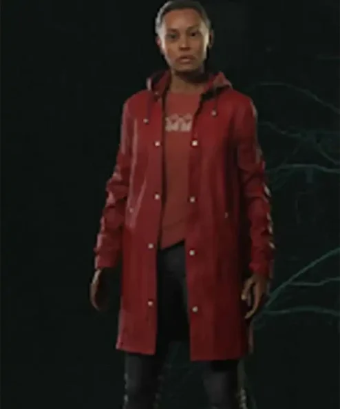Saga Anderson Alan Wake 2 Red Leather Trench Coat - William Jacket