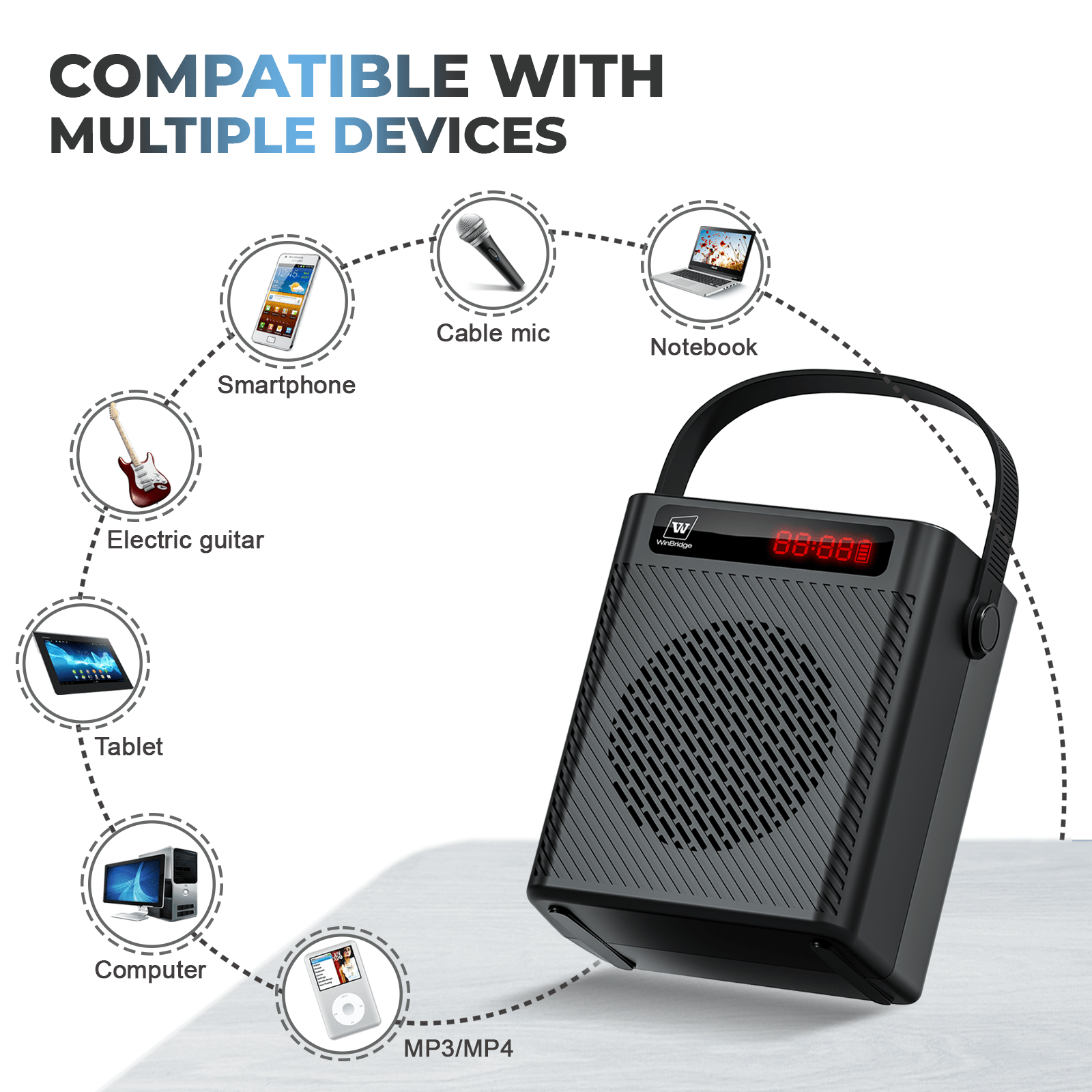 WinBridge S95 Bluetooth 5.3 Voice Amplifier with Wireless Headset Miro