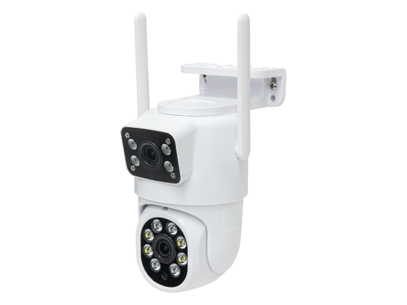 WIFI IP防犯カメラ Wレンズ 360度監視 防犯灯パンチルトカメラ WTW