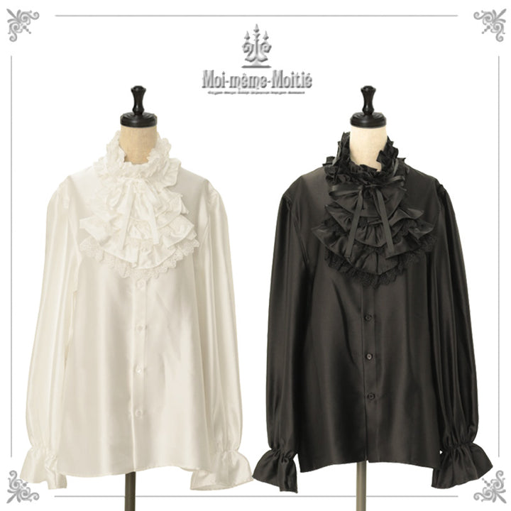 Moi-meme-Moitie 初期 スタンドカラープリーツジョーゼットブラウス
