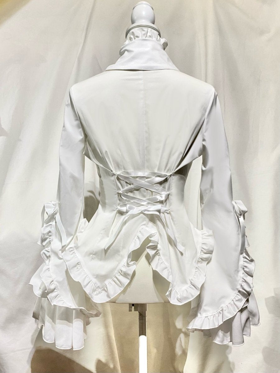 カメオタイ付き後編み上げブラウス | MARBLE | ロリータ ゴスロリ