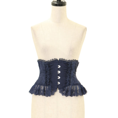 USED】【Mサイズ】総フリル編み上げコルセット：黒 | MARBLE