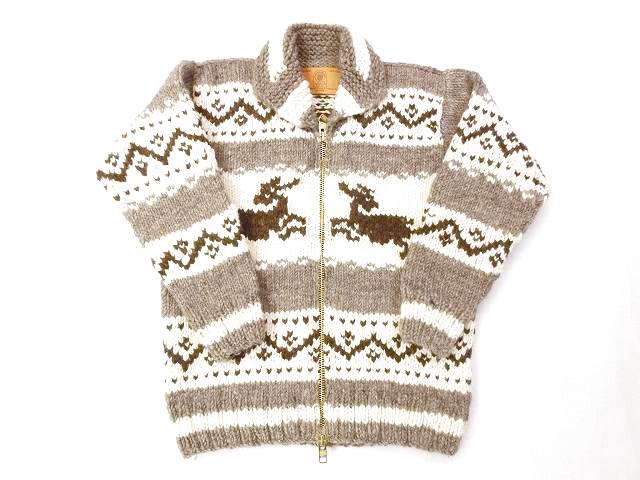 カナディアンセーター フルジップ カウチンセーター 鹿柄