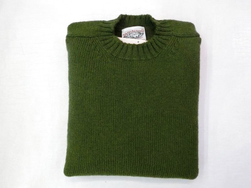 JAMIESON'S 3PLAY SADDLE SHOULDER クルーネックセーター IVY