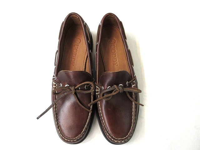 QUODDY TRAIL MOCCASIN CANOE SHOE BROWN LEATHER - EVERGREEN