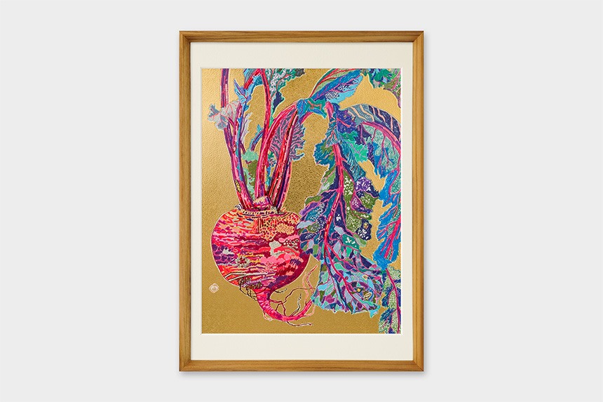 Yuko Kurihara 「紅い蕪」 A3 アートポスター CWプリント 〔アート