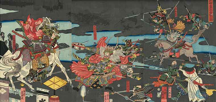 落合芳幾 作 「川中島大合戦之図」（武者絵）／ホームメイト