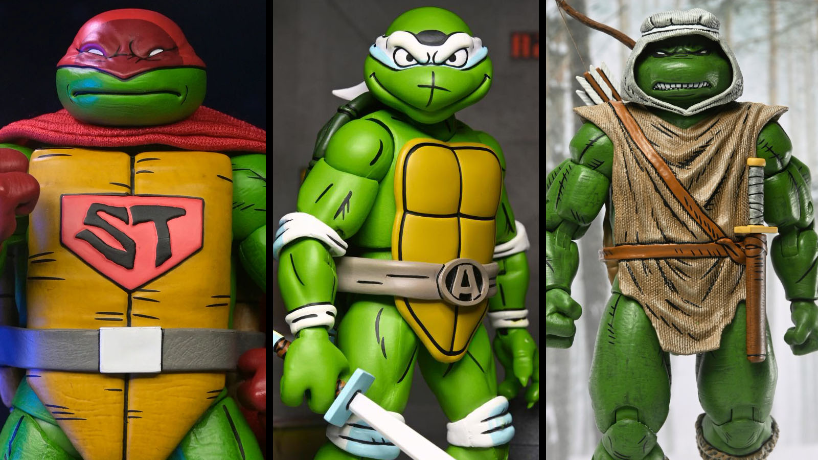 NECA TMNT Round-Up - Super Turtle, April Turtle, and Hunter