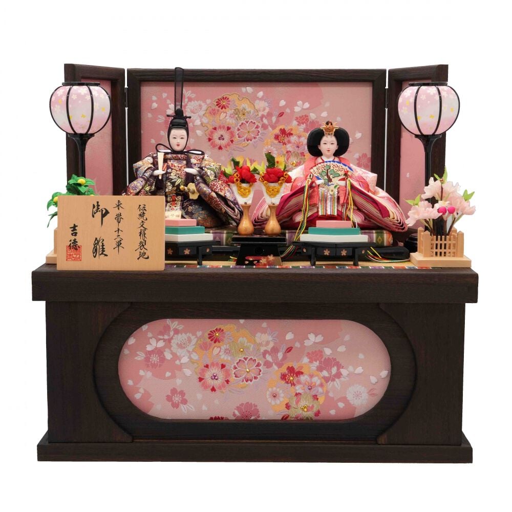 雛人形】【動画】収納飾り 親王飾り「春歌桜焼桐」 (605873)ひな人形