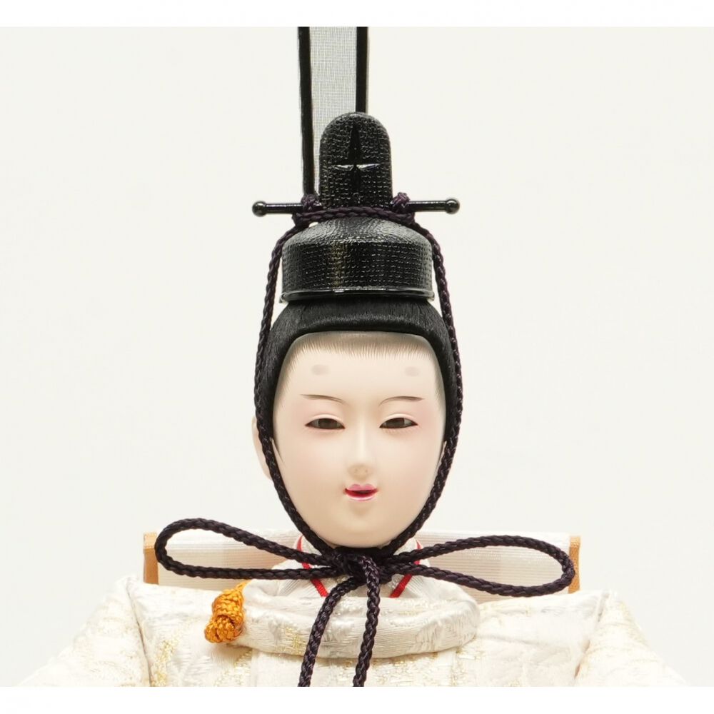 雛人形】ケース親王飾り「花飾りグレージュパノラマアクリル」（322979