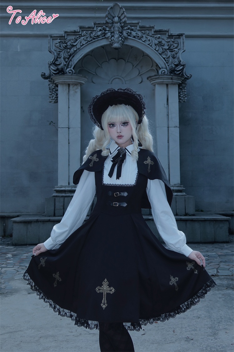 BlackShamrock】F164魔法学園ケープ付きワンピース - To Alice