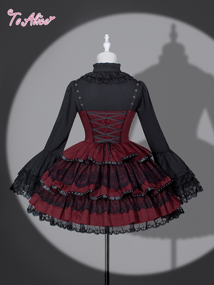 Black Shamrock】F264 パンクゴシックコルセット風ドレス - To Alice