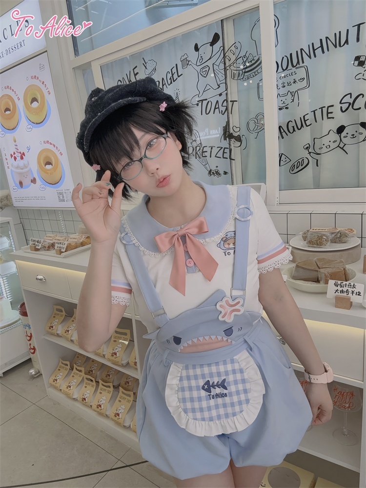 ToAlice】C8643アングリーサメちゃんサロペットパンツ - To Alice
