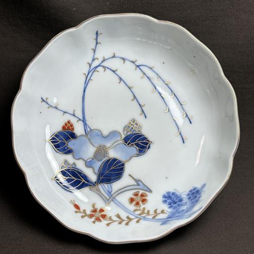 椿図染付なます皿 /571│埼玉県熊谷市のの骨董品専門店「雑貨とちや