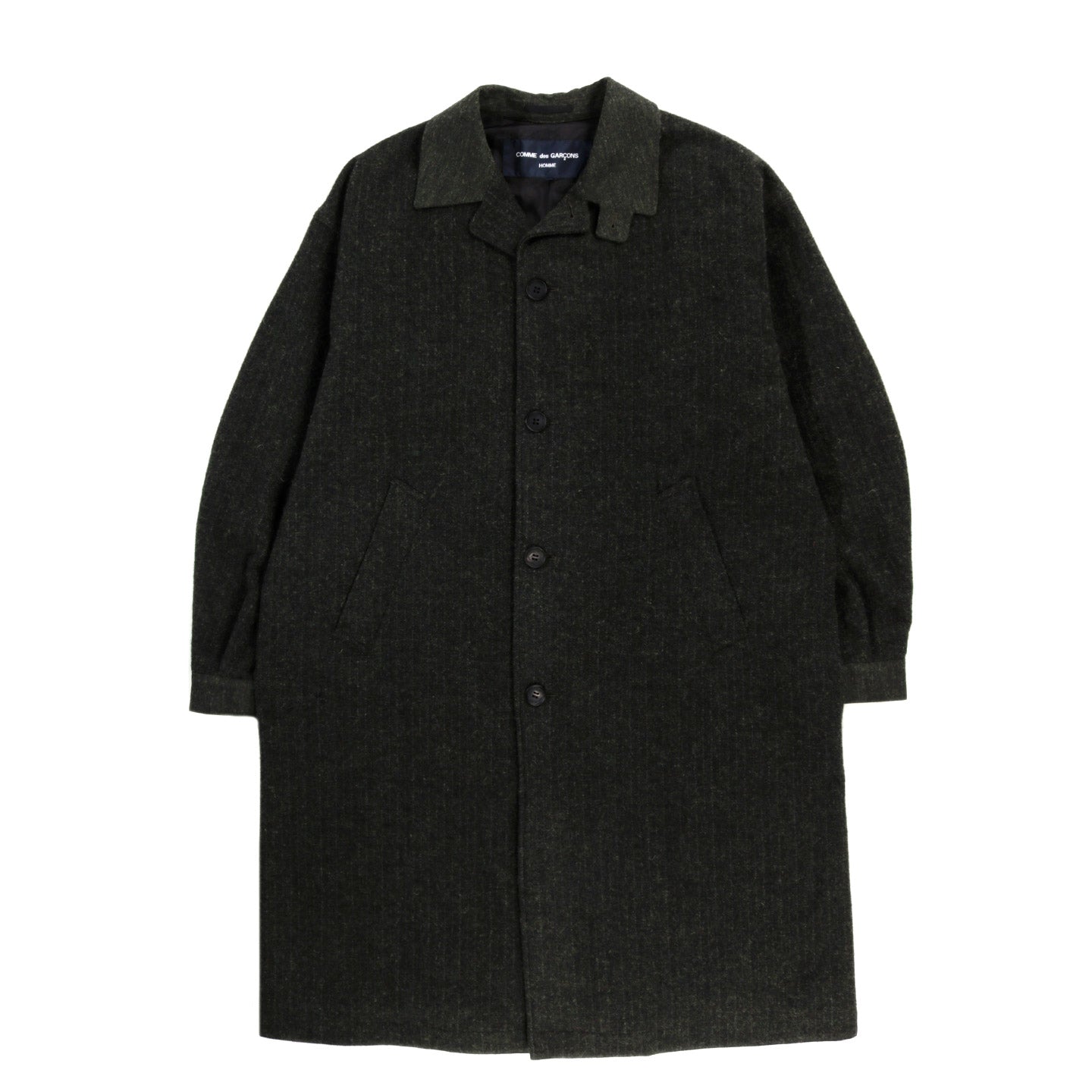 COMME DES GARCONS HOMME C006 WOOL COAT DARK KHAKI MIX | TODAY CLOTHING