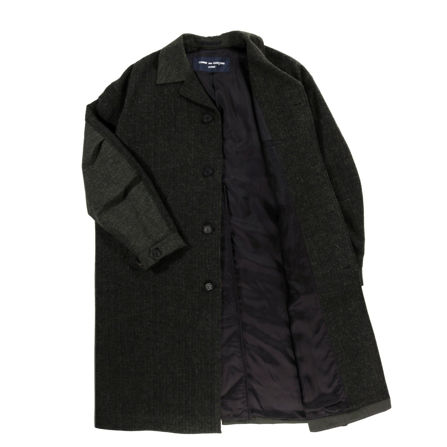 COMME DES GARCONS HOMME C006 WOOL COAT DARK KHAKI MIX | TODAY CLOTHING