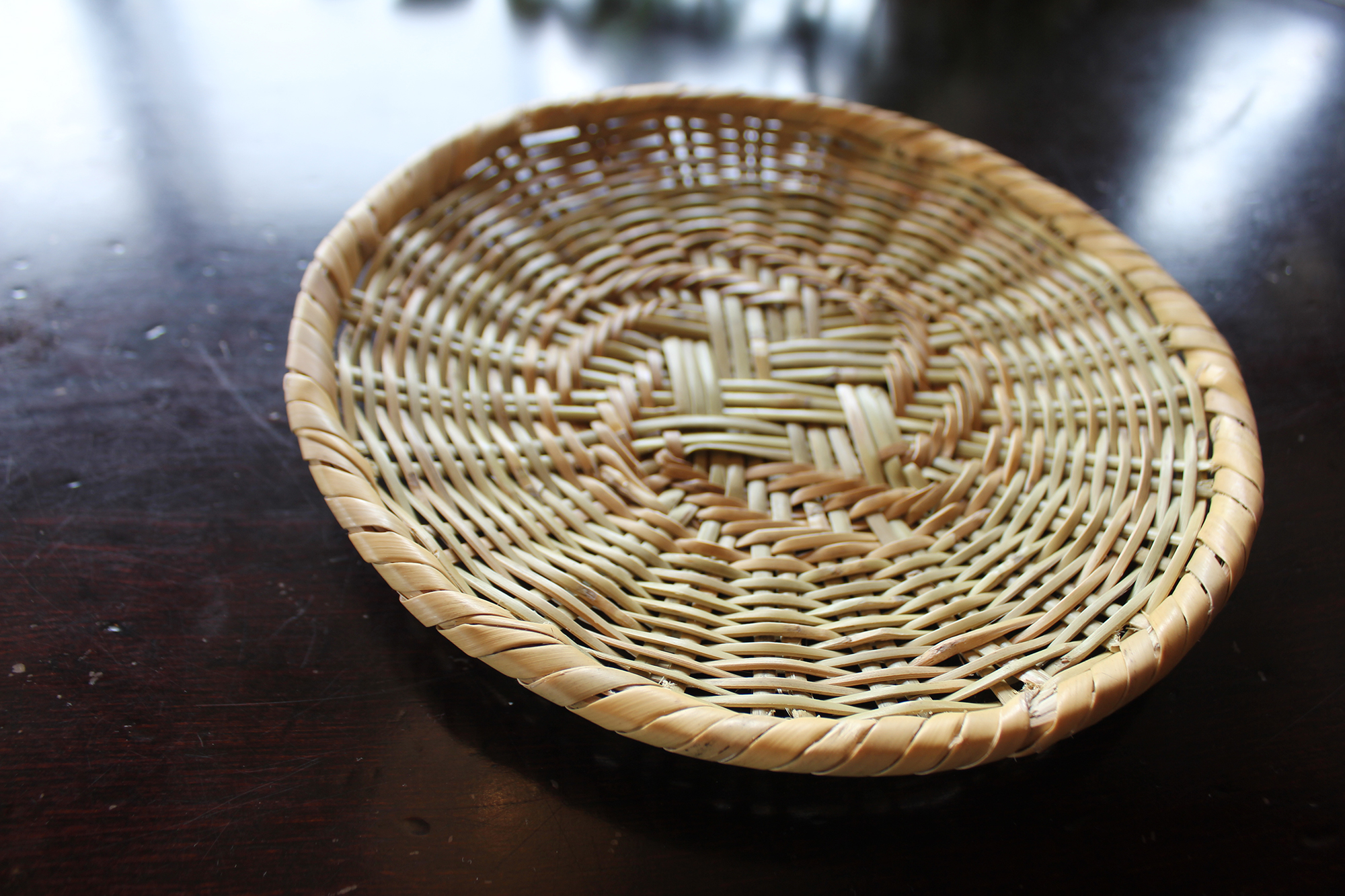 戸隠竹細工そばざる(戸隠産根曲がり竹使用)直径23cm 戸隠そば山口屋